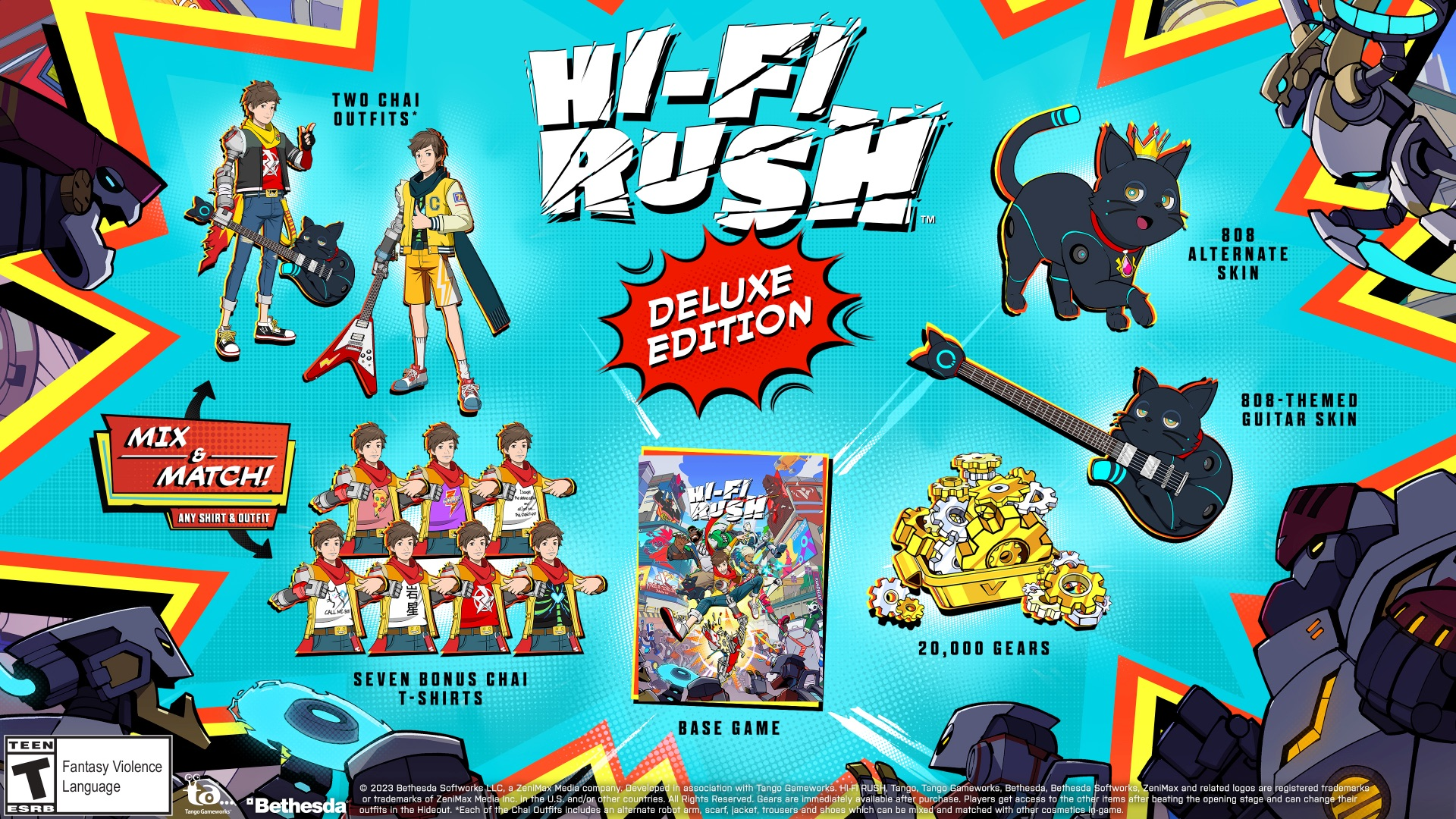 Various cosmetic items included with deluxe edition.