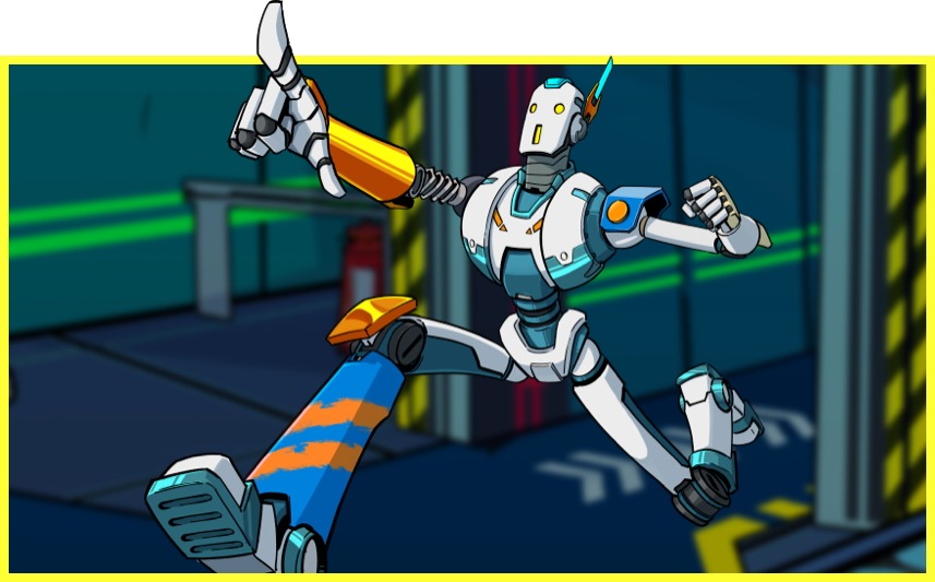 CNMN in a jumping action pose while pointing his finger.